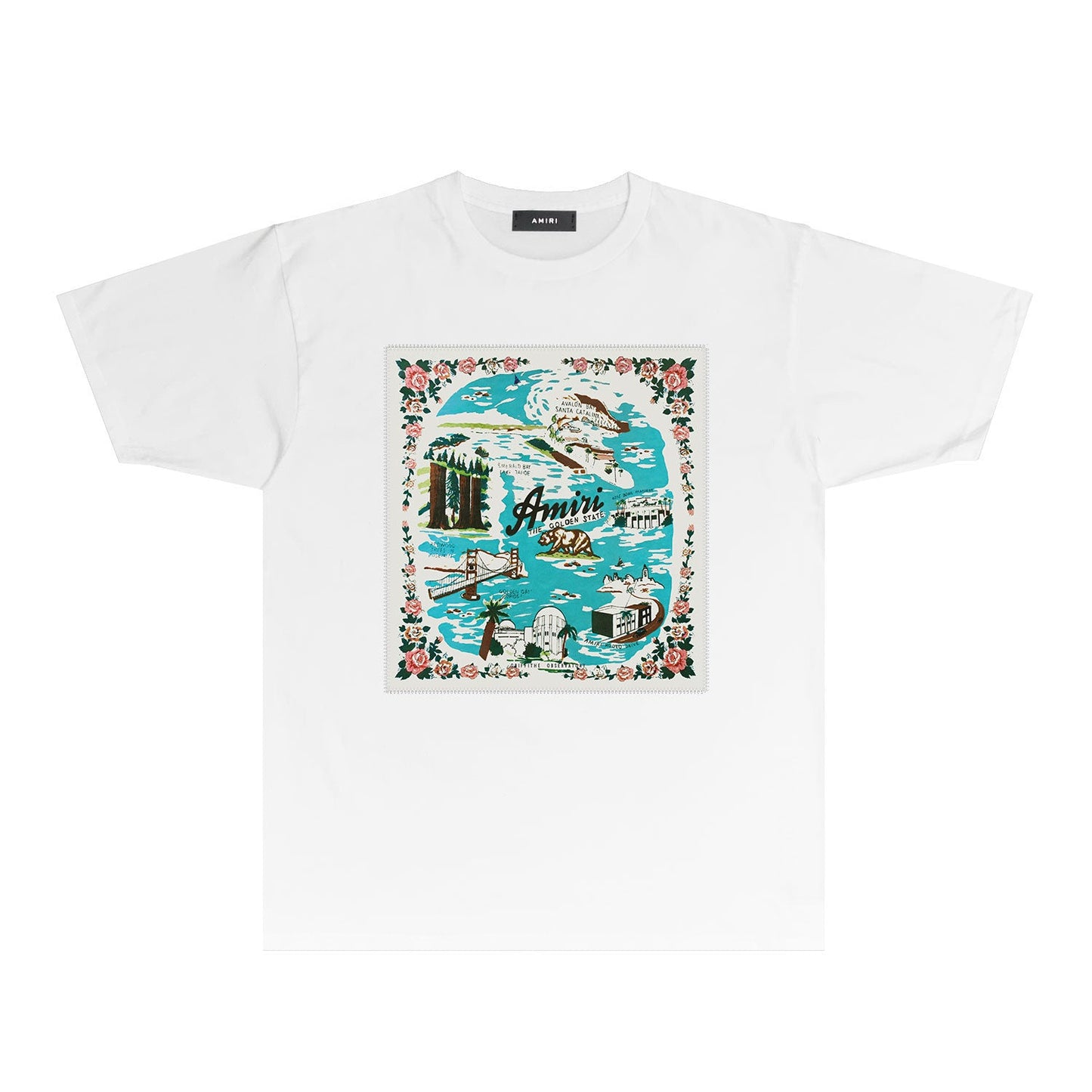 CASA-AMIRI 2025 New High Quality Cotton Flower Logo T-Shirt
