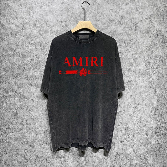 CASA-AMIRI 2025 New High Quality Cotton Flower Logo T-Shirt D081