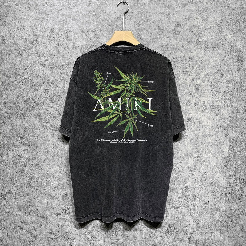 CASA-AMIRI 2025 New High Quality Cotton Flower Logo T-Shirt D062