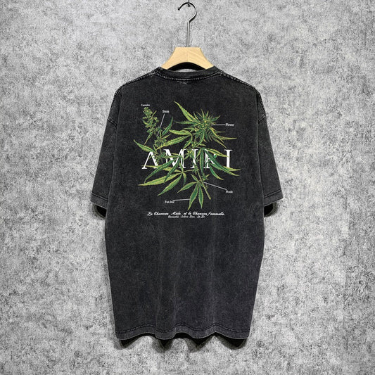 CASA-AMIRI 2025 New High Quality Cotton Flower Logo T-Shirt D062