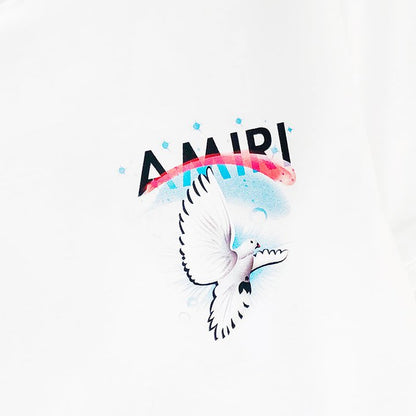CASA-AMIRI 2025 New High Quality Cotton Flower Logo T-Shirt