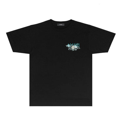 CASA-AMIRI 2025 New High Quality Cotton Flower Logo T-Shirt