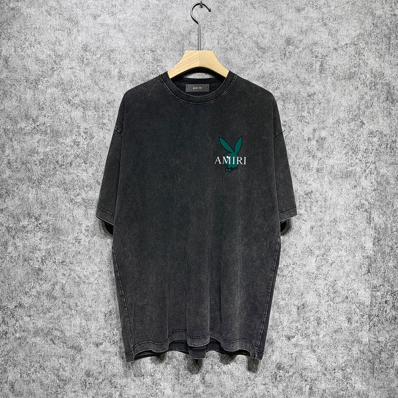 CASA-AMIRI 2025 New High Quality Cotton Flower Logo T-Shirt D010