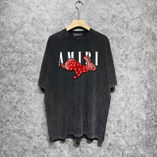 CASA-AMIRI 2025 New High Quality Cotton Flower Logo T-Shirt D076