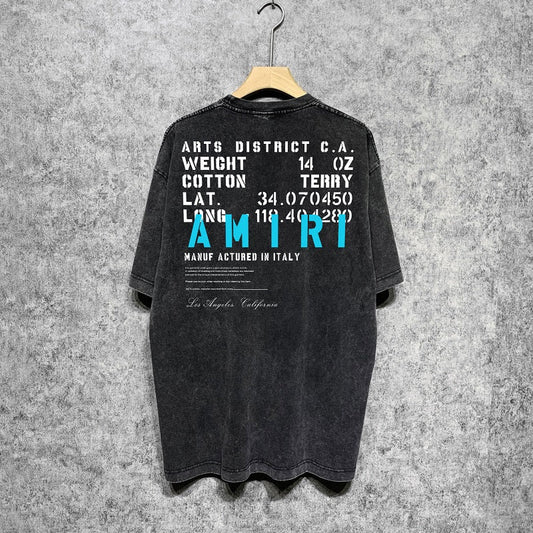 CASA-AMIRI 2025 New High Quality Cotton Flower Logo T-Shirt D054