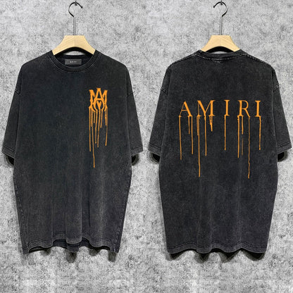 CASA-AMIRI 2025 New High Quality Cotton Flower Logo T-Shirt D023