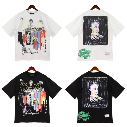 CASA-AMIRI 2025 New High Quality Cotton Flower Logo T-Shirt