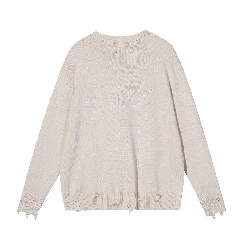 CASA-AMIRI 2025 NEW distressed sweater