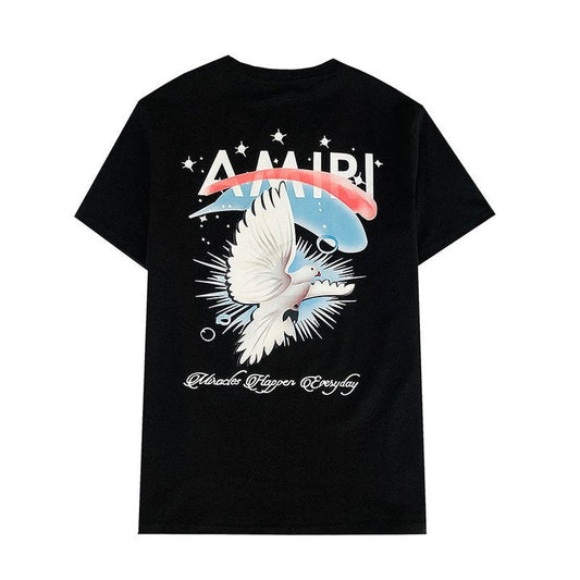 CASA-AMIRI 2025 New High Quality Cotton Flower Logo T-Shirt