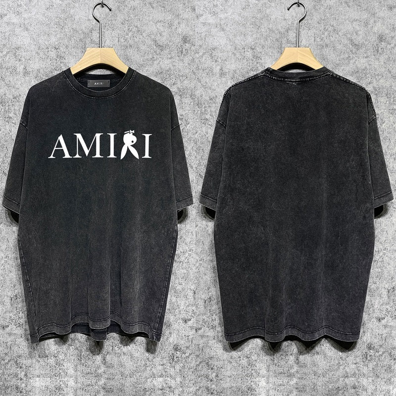 CASA-AMIRI 2025 New High Quality Cotton Flower Logo T-Shirt D028