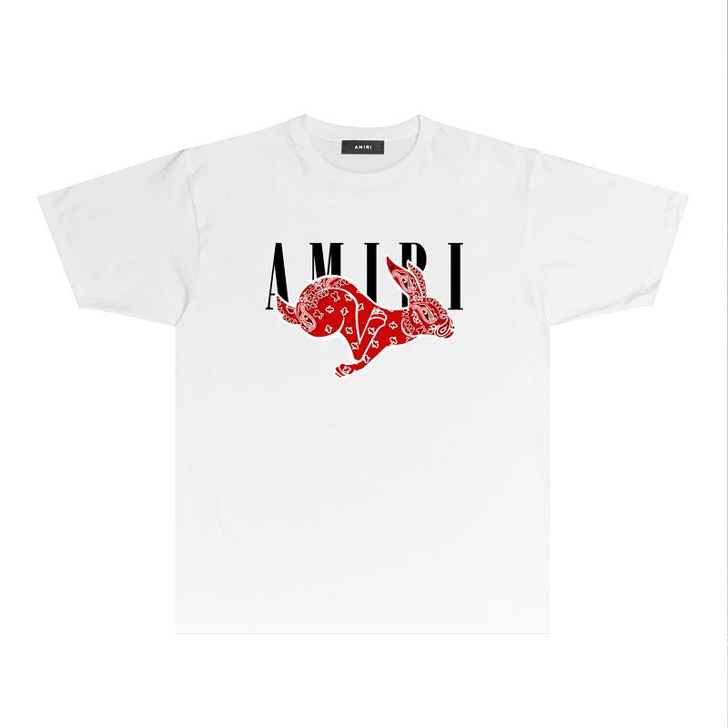 CASA-AMIRI 2025 New High Quality Cotton Flower Logo T-Shirt 076