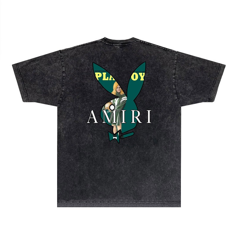 CASA-AMIRI 2025 New High Quality Cotton Flower Logo T-Shirt D010