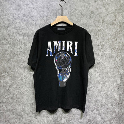 CASA-AMIRI 2025 New High Quality Cotton Flower Logo T-Shirt 074