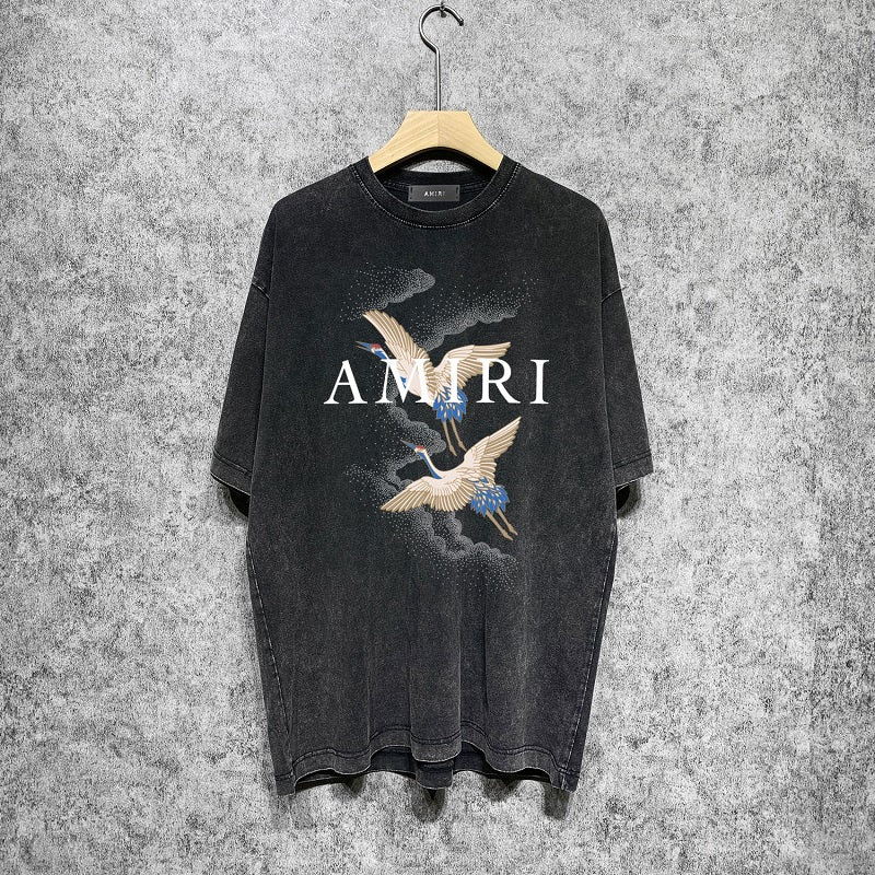 CASA-AMIRI 2025 New High Quality Cotton Flower Logo T-Shirt D008