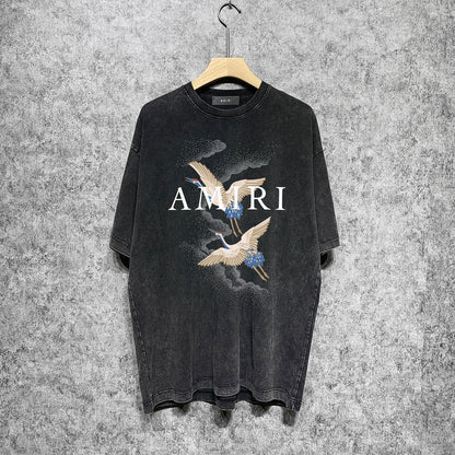 CASA-AMIRI 2025 New High Quality Cotton Flower Logo T-Shirt D008