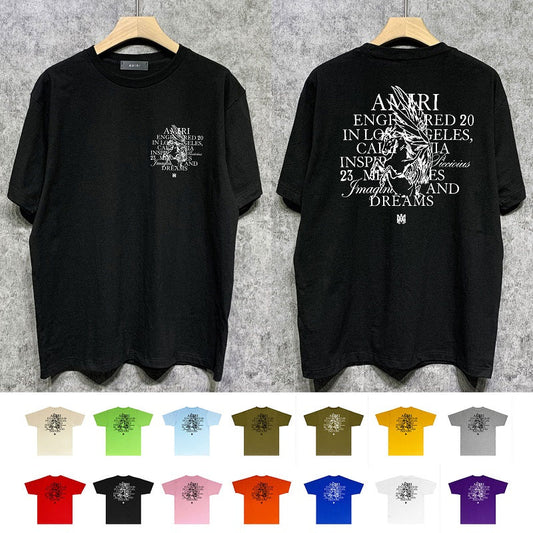 CASA-AMIRI 2025 New High Quality Cotton Flower Logo T-Shirt 080