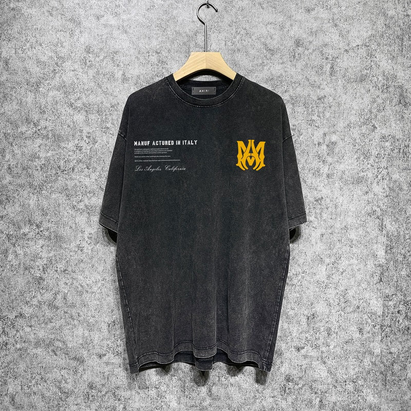 CASA-AMIRI 2025 New High Quality Cotton Flower Logo T-Shirt D054