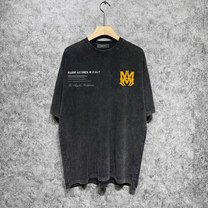 CASA-AMIRI 2025 New High Quality Cotton Flower Logo T-Shirt D054