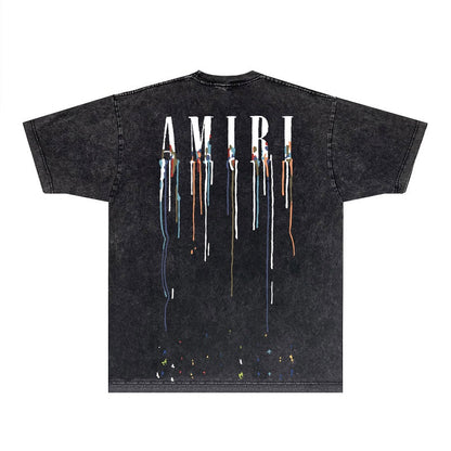 CASA-AMIRI 2025 New High Quality Cotton Flower Logo T-Shirt D009
