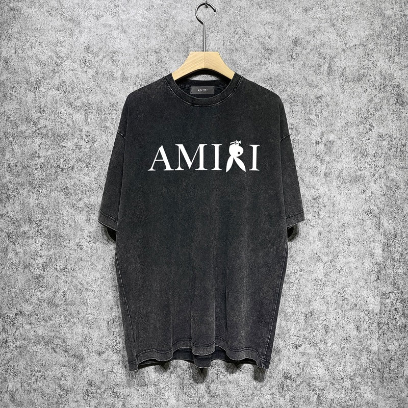 CASA-AMIRI 2025 New High Quality Cotton Flower Logo T-Shirt D028