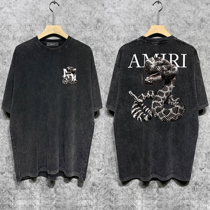 CASA-AMIRI 2025 New High Quality Cotton Flower Logo T-Shirt D040