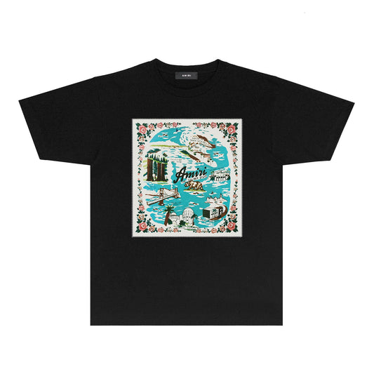 CASA-AMIRI 2025 New High Quality Cotton Flower Logo T-Shirt