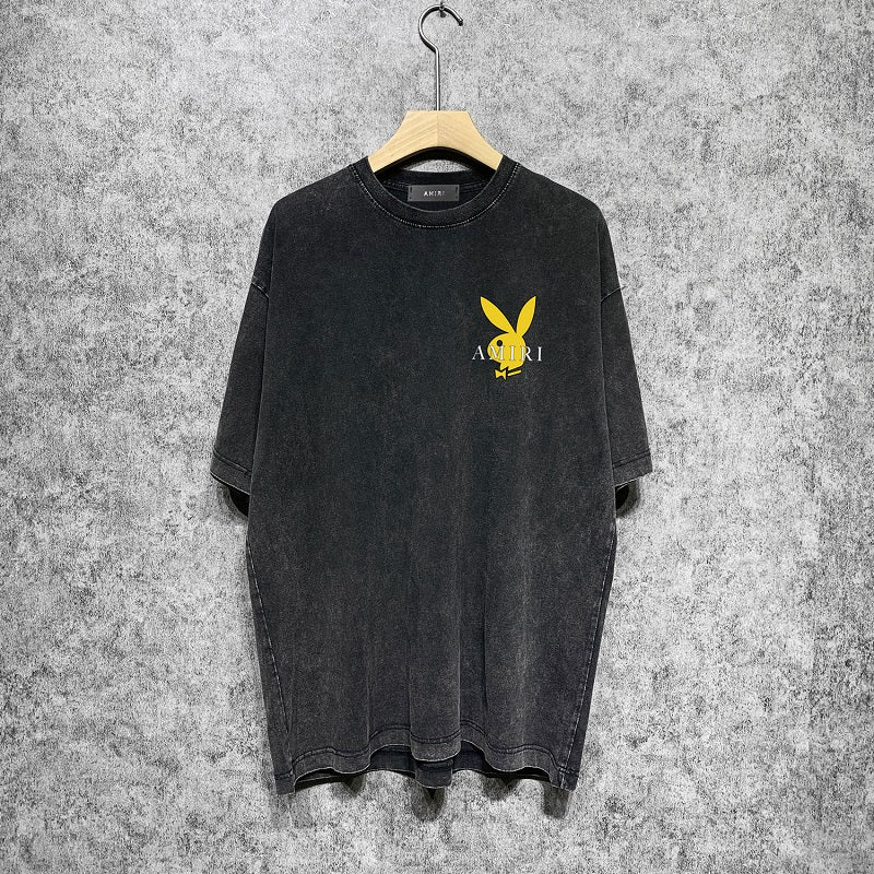 CASA-AMIRI 2025 New High Quality Cotton Flower Logo T-Shirt D010