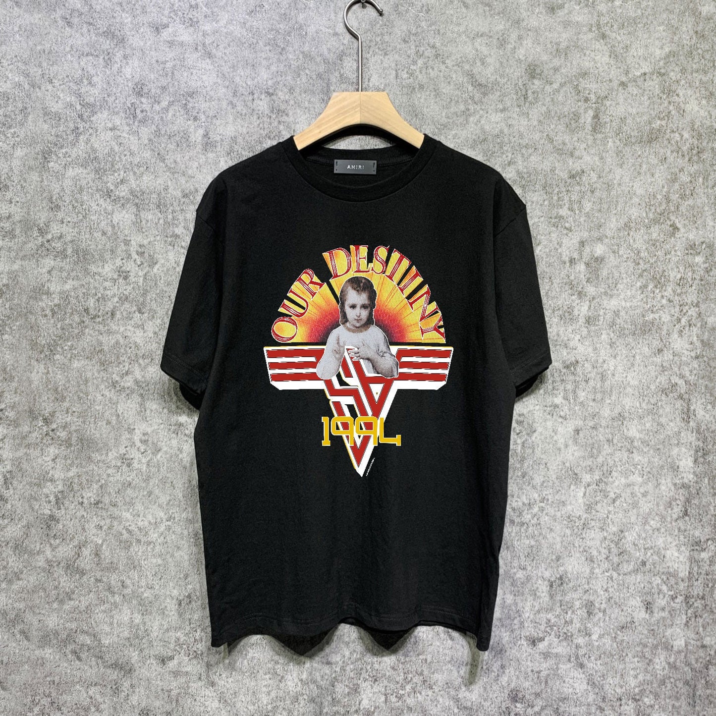 CASA-AMIRI 2025 New High Quality Cotton Flower Logo T-Shirt