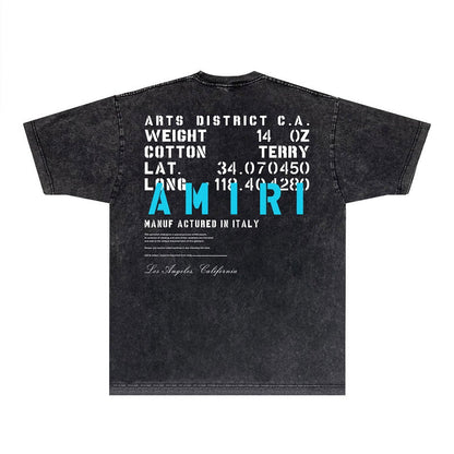CASA-AMIRI 2025 New High Quality Cotton Flower Logo T-Shirt D054