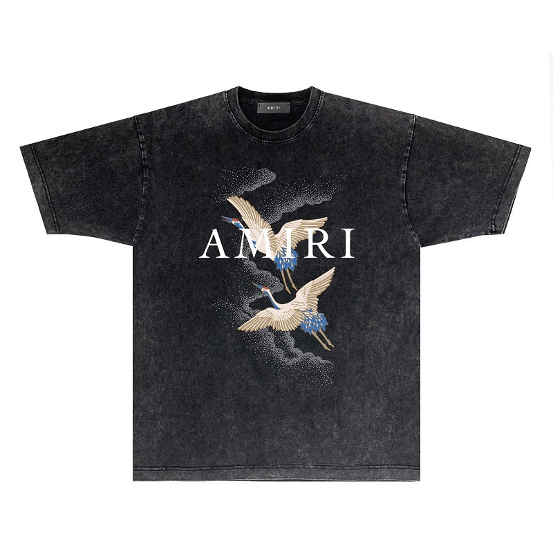 CASA-AMIRI 2025 New High Quality Cotton Flower Logo T-Shirt D008