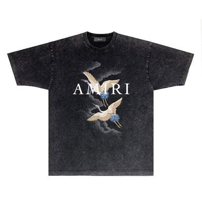 CASA-AMIRI 2025 New High Quality Cotton Flower Logo T-Shirt D008