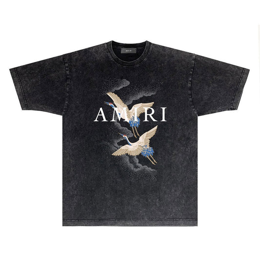 CASA-AMIRI 2025 New High Quality Cotton Flower Logo T-Shirt D008