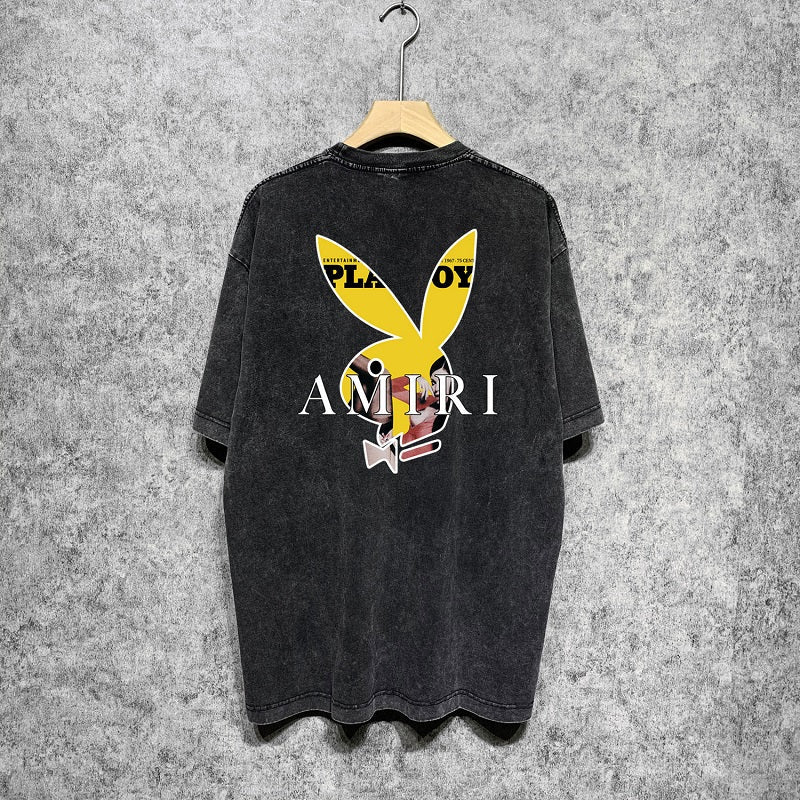 CASA-AMIRI 2025 New High Quality Cotton Flower Logo T-Shirt D010