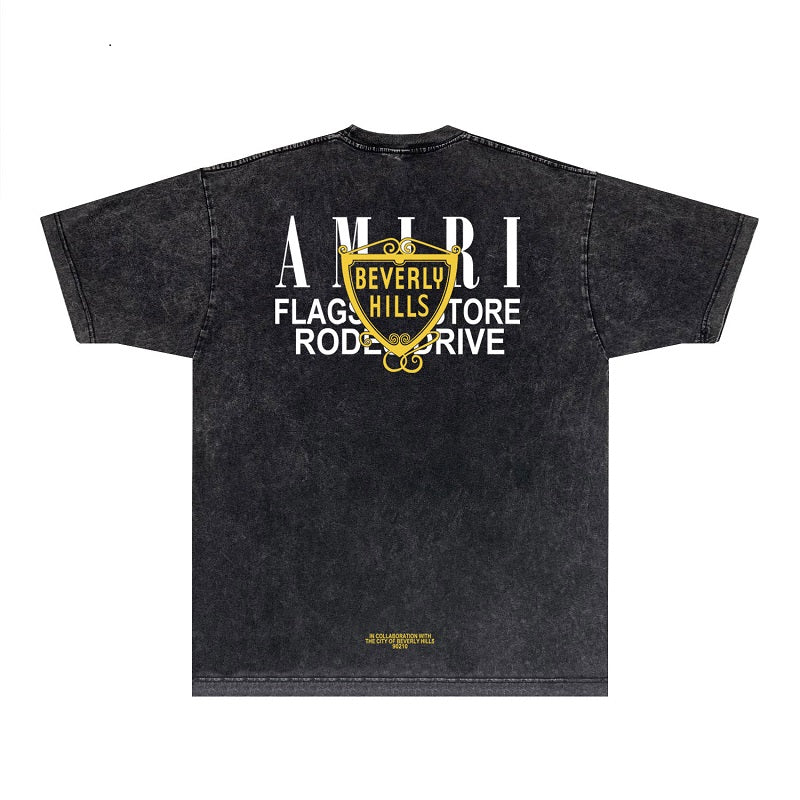 CASA-AMIRI 2025 New High Quality Cotton Flower Logo T-Shirt D001