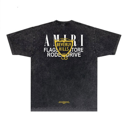CASA-AMIRI 2025 New High Quality Cotton Flower Logo T-Shirt D001
