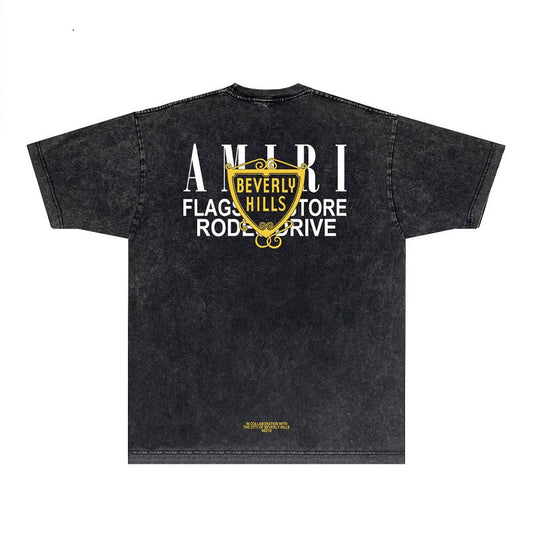 CASA-AMIRI 2025 New High Quality Cotton Flower Logo T-Shirt D001