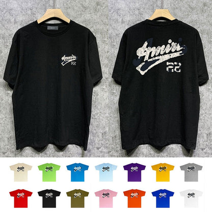 CASA-AMIRI 2025 New High Quality Cotton Flower Logo T-Shirt 082