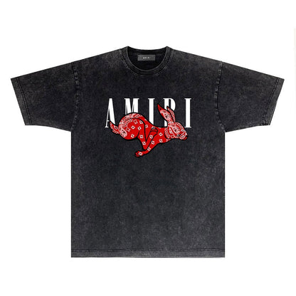 CASA-AMIRI 2025 New High Quality Cotton Flower Logo T-Shirt D076