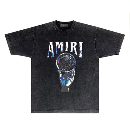 CASA-AMIRI 2025 New High Quality Cotton Flower Logo T-Shirt D074