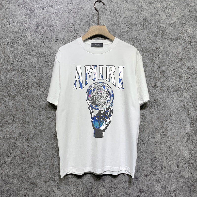 CASA-AMIRI 2025 New High Quality Cotton Flower Logo T-Shirt 074