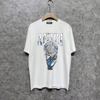 CASA-AMIRI 2025 New High Quality Cotton Flower Logo T-Shirt 074