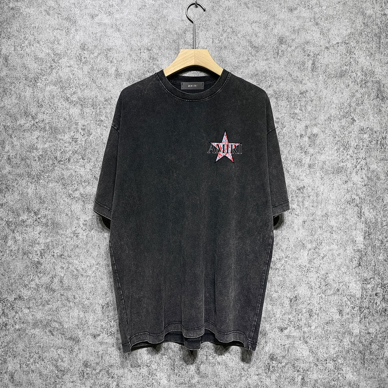 CASA-AMIRI 2025 New High Quality Cotton Flower Logo T-Shirt D031