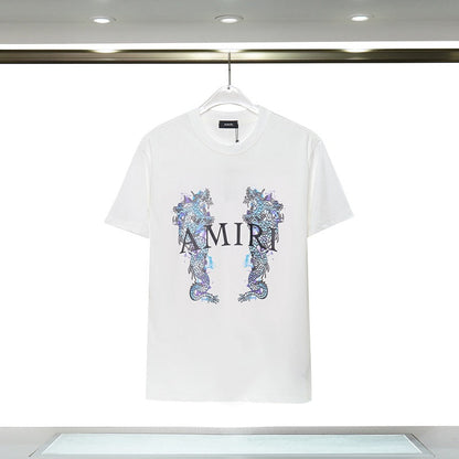 CASA-AMIRI 2025 New High Quality Cotton Flower Logo T-Shirt