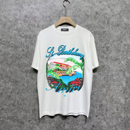CASA-AMIRI 2025 New High Quality Cotton Flower Logo T-Shirt