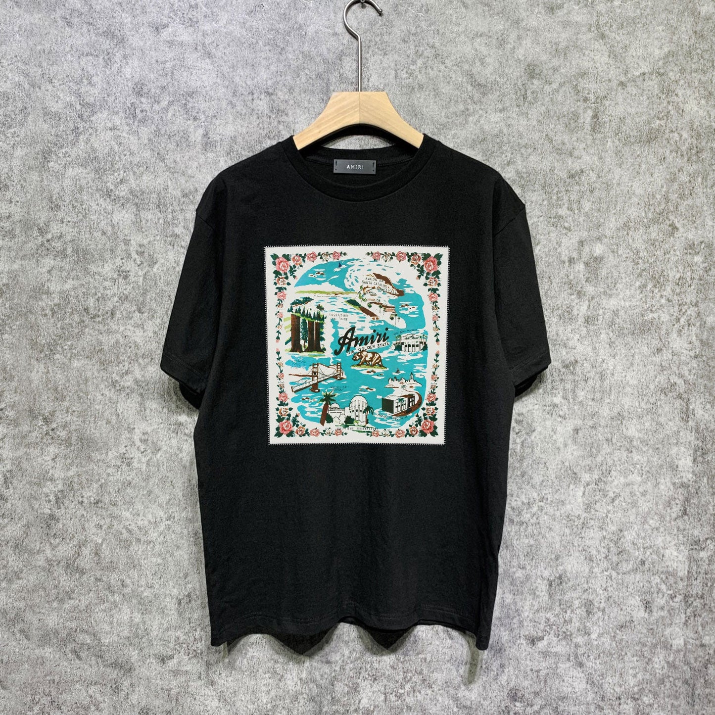 CASA-AMIRI 2025 New High Quality Cotton Flower Logo T-Shirt
