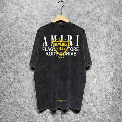 CASA-AMIRI 2025 New High Quality Cotton Flower Logo T-Shirt D001