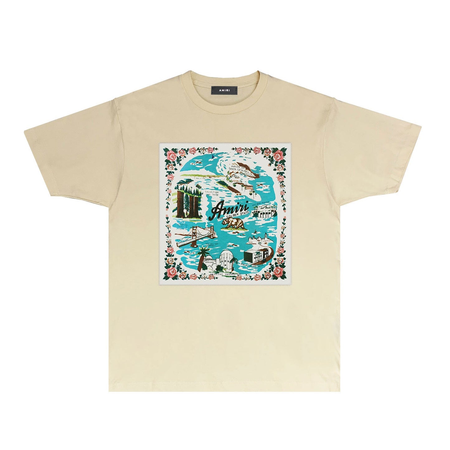 CASA-AMIRI 2025 New High Quality Cotton Flower Logo T-Shirt