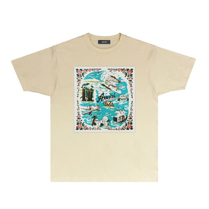 CASA-AMIRI 2025 New High Quality Cotton Flower Logo T-Shirt