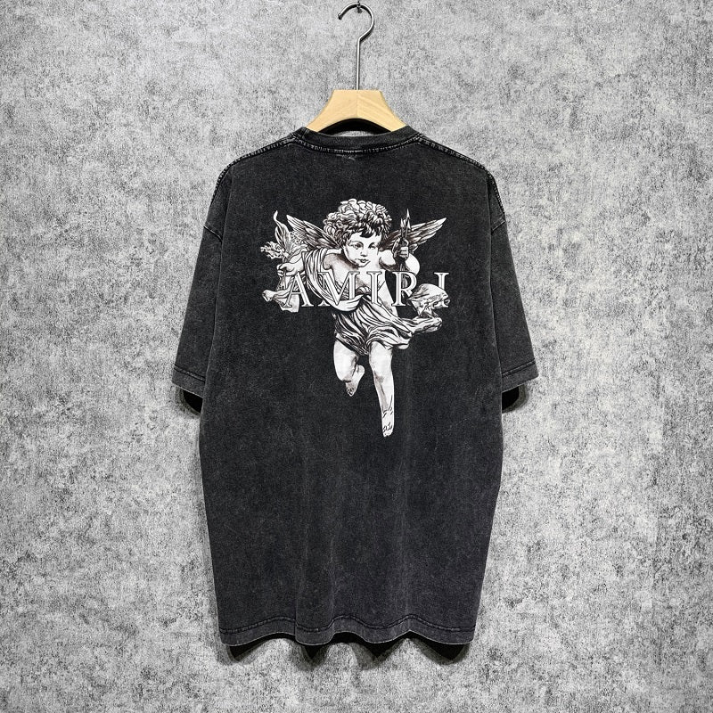 CASA-AMIRI 2025 New High Quality Cotton Flower Logo T-Shirt D061