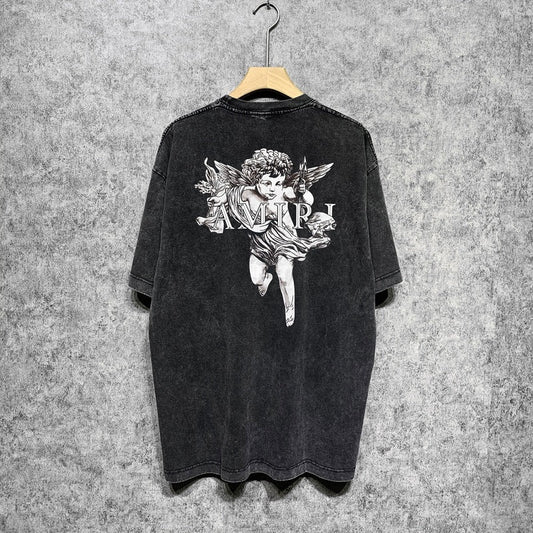 CASA-AMIRI 2025 New High Quality Cotton Flower Logo T-Shirt D061
